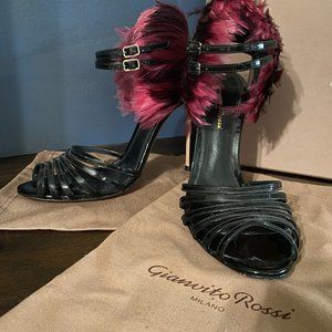 Gianvito Rossi Vernice Feather Patent Leather Heels